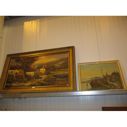 213 - Norden, Oil on Board, Dutch Scene, along with an Oil Painting of Cottages by Buchholz