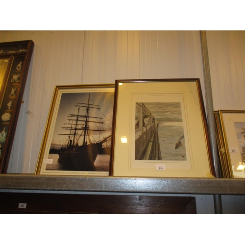 218 - Framed Illustrated London News Page of Queen Victoria Crossing The Tay Bridge, along with a Photogra... 