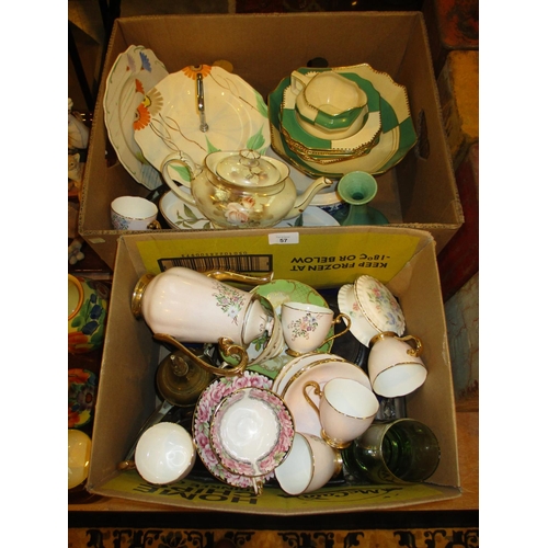57 - Two Boxes of Ceramics and Glass