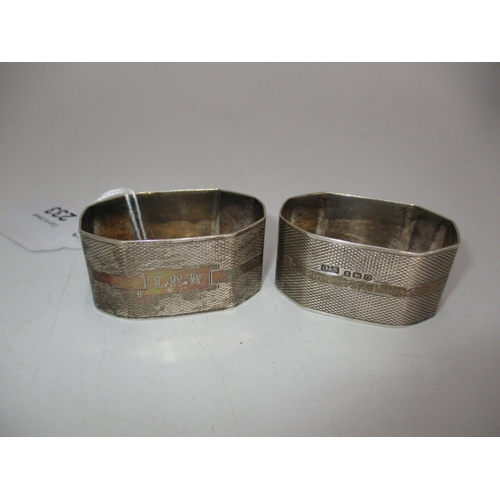 233 - Pair of Silver Napkin Rings, Birmingham 1913