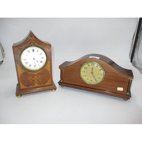 243 - Two Edwardian inlaid Mahogany Mantel Clocks