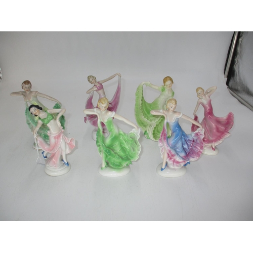 261 - Seven Art Deco Porcelain Figures