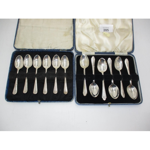 285 - WITHDRAWN FROM SALE Two Cases of 6 Silver Teaspoons, Sheffield 1940 & 1933, 120g