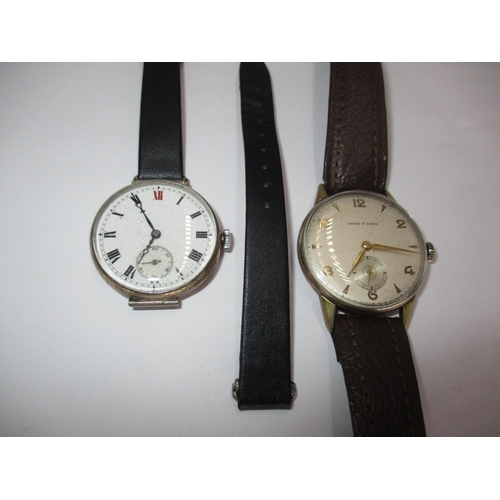 329 - WWI Longines Trench Watch, 30mm, along with an Ancre 15 Rubis Watch