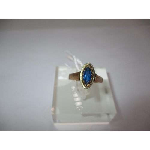 9ct Gold Blue Stone Ring, 2g, Size L