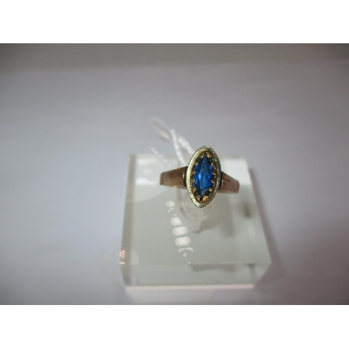 331 - 9ct Gold Blue Stone Ring, 2g, Size L