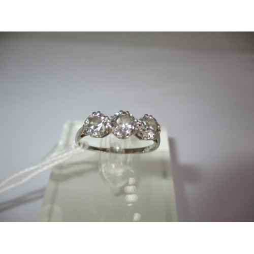 340 - 18ct and Platinum 3 Stone Diamond Ring, Size P, 2.3g