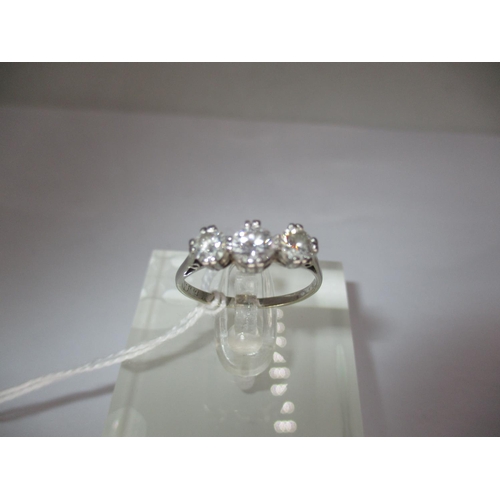 341 - Three Stone Diamond Ring, Size M, 2.1g