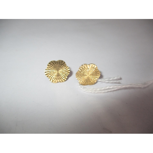 353 - Pair of 9ct Gold Petal Shaped Earrings