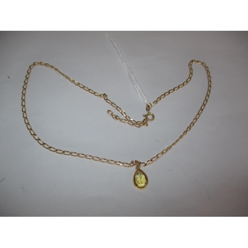 366 - 9ct Gold Neckchain, 6.8g, with Citrine Pendant