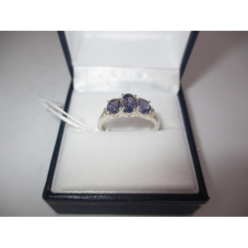 427 - Iolite and Diamond Ring