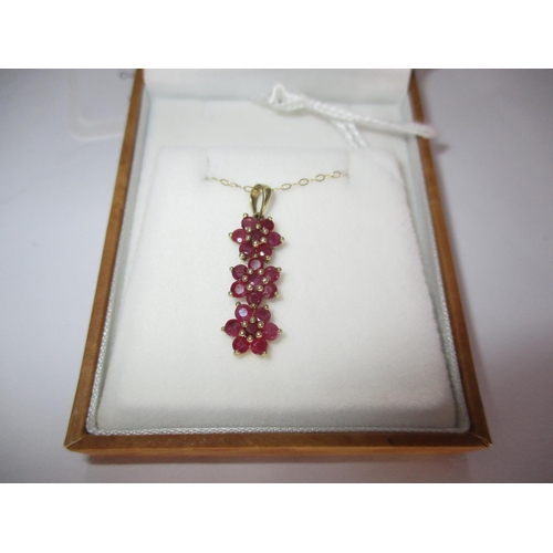 432 - Ruby Pendant with 9ct Gold Chain