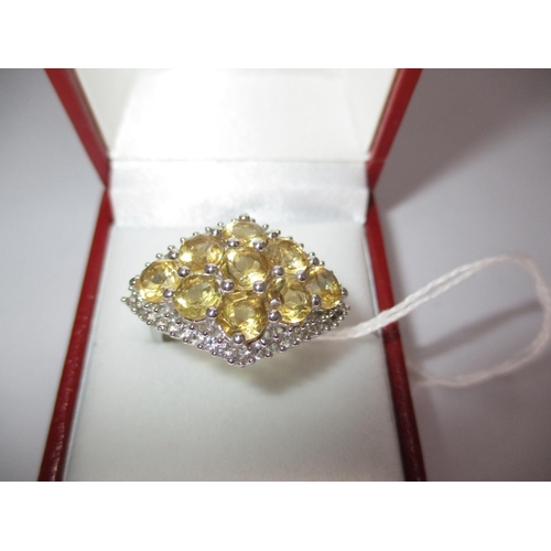 435 - Large Citrine and White Topaz Ring