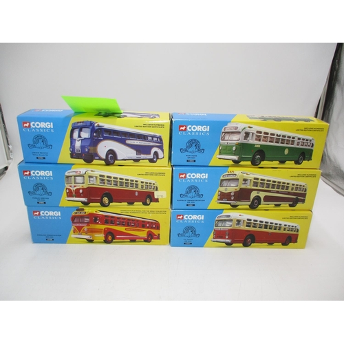 443 - Six Corgi Buses, 54104, 54005, 53901, 54004, 54001, 54003