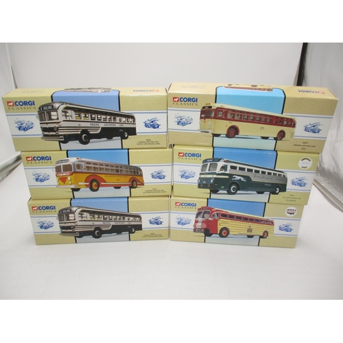 461 - Six Corgi Classics Buses, 98600, 98603, 98600, 98465, 98470, 98635