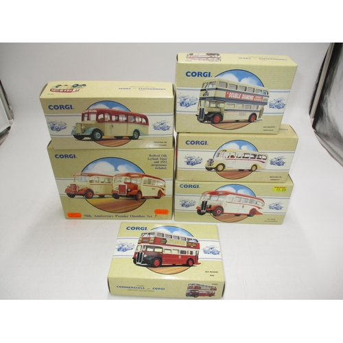 466 - Six Corgi Classic Commercial Buses, 98162, 97109, 97079, 97001, 97002, 97111