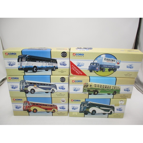 470 - Six Corgi Classics Buses, 98464, 98460, 98473, 98469, 98604, 97335