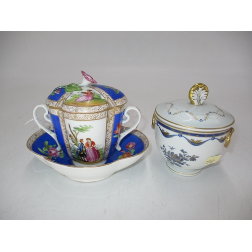 486 - Augustus Rex Porcelain Cup with Cover and Saucer, along with a Portugal Porcelain Cup and Saucer