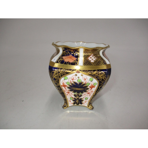 487 - Royal Crown Derby Imari Pattern Vase, 10cm