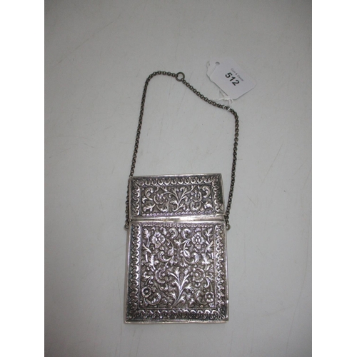 512 - 19th Century Indian White Metal Calling Card Case, 160g