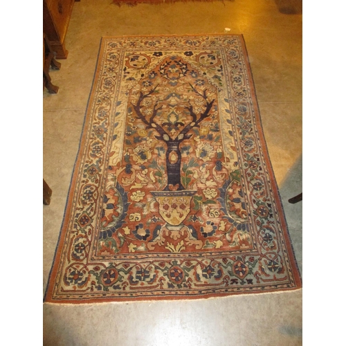 515 - WITHDRAWN FROM SALE Persian Wool Tree of Life Rug, 205x120cm