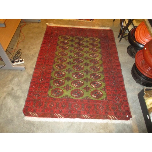 519 - Persian Wool Green Centre Rug, 160x118cm