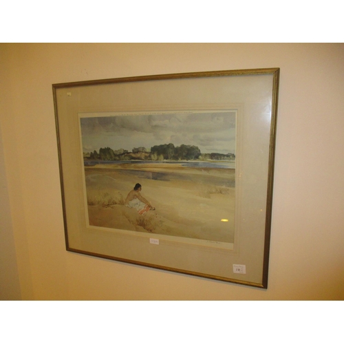 533A - William Russell Flint, Signed Print, Anne Marie by The Loire