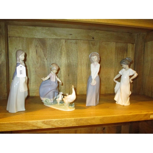 535 - Lladro and 3 Nao Figures