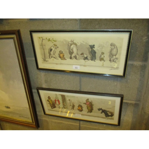 553 - Pair of Comical French Prints of Dogs