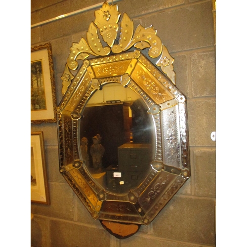 557 - Venetian Style Wall Mirror, 123x72xm