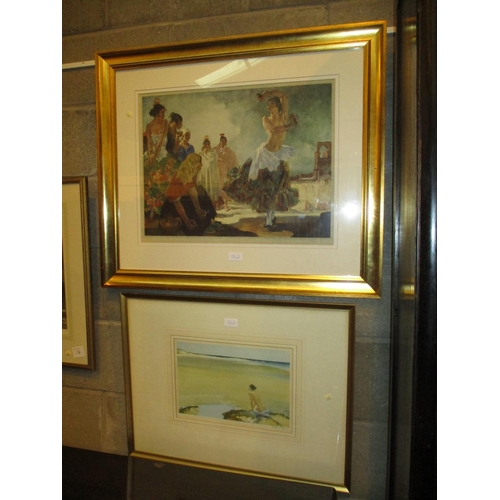 562 - William Russell Flint, 3 Signed Prints, The Parrot of Almeria, Araminta and Spanish Dancer