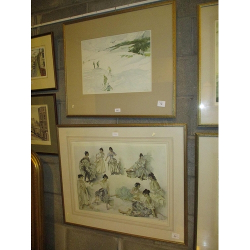 571 - William Russell Flint, 2 Signed Prints, Winter Sports and Variations on a Theme