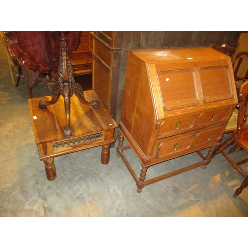 598 - Oak Bureau and an Eastern Coffee Table