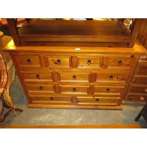 623 - Pine Chest of 12 Drawers, 122cm