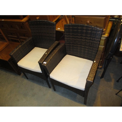 625 - Pair of Garden Arm Chairs and Folding Garden Table