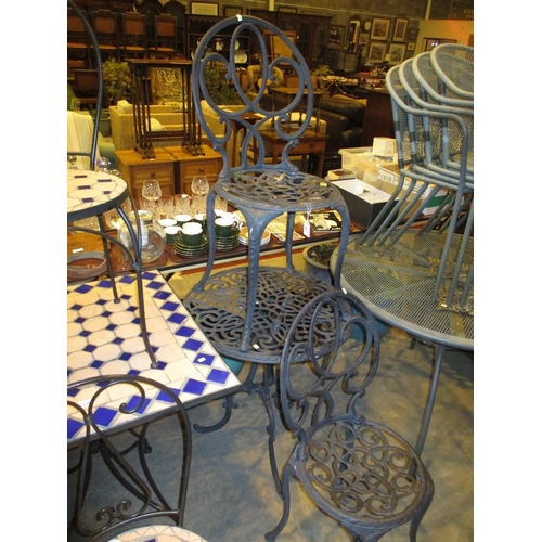 627 - Cast Metal Garden Table with 2 Chairs