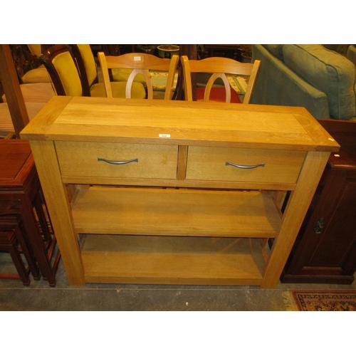 658 - Modern Oak Console Table, 110cm, along with a Pair of Kitchen Chairs