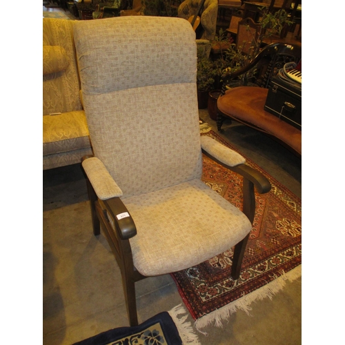 671 - Wood Frame Lounge Chair