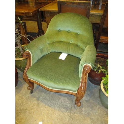 675 - Victorian Deep Buttoned Parlour Chair