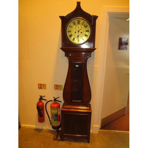 686 - J. Strachan Forfar Mahogany Lyre Shape 8 Day Longcase Clock