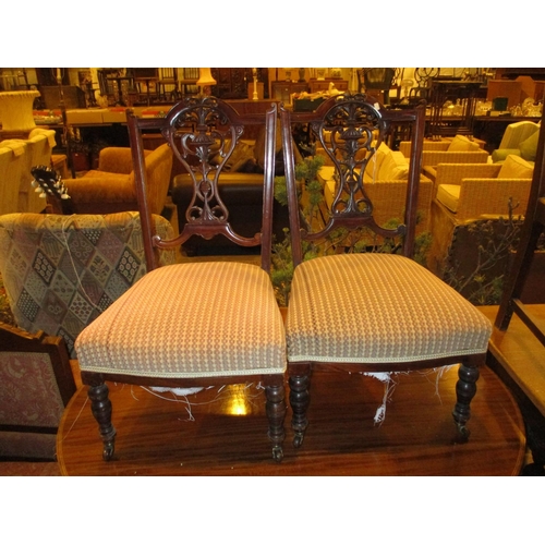 693 - Pair of Edwardian Walnut Nursing Chairs