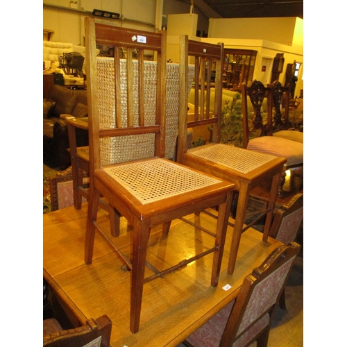 696 - Pair of Edwardian Bergere Seat Bedroom Chairs