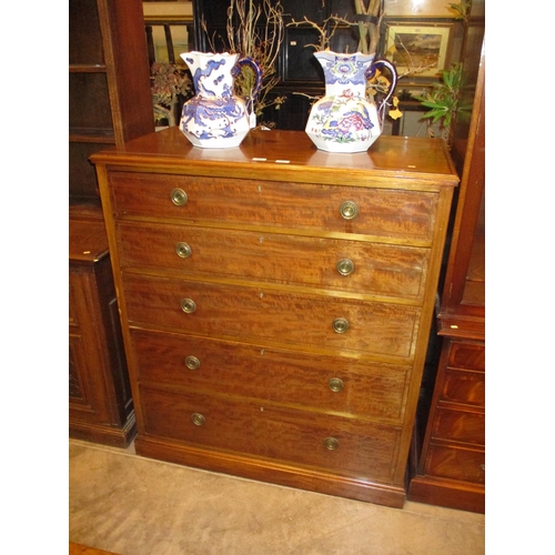 703 - 1920s Inlaid Mahogany  Chest of 5 Drawers, 106cm