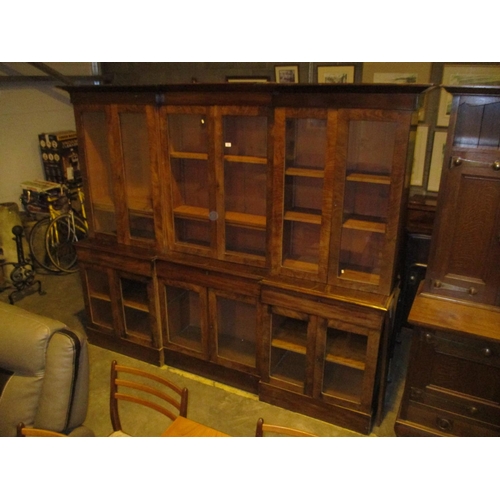 709 - 19th Century Mahogany 12 Door Library Bookcase, 241cm