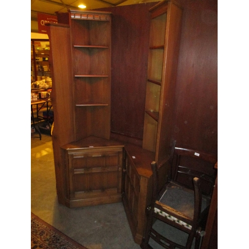 724 - Pair of Ercol Corner Cabinets