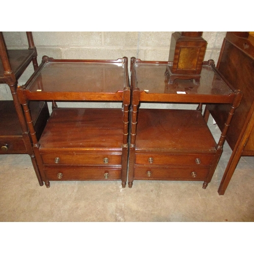 747 - Pair of Reproduction Mahogany Bedside/Lamp Tables, each 48cm