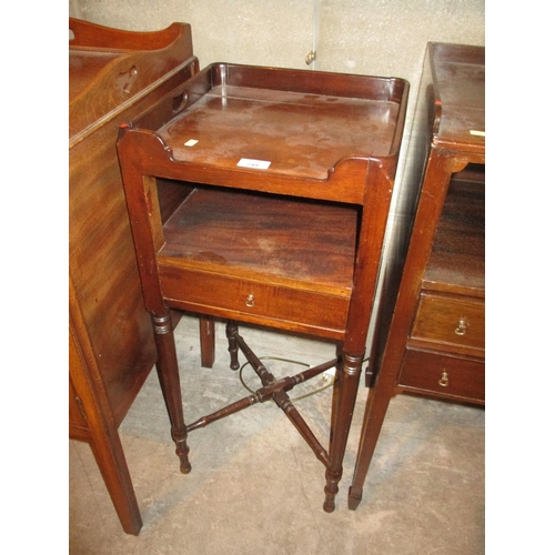 749 - Mahogany Gallery Top Bedside Table, 34cm