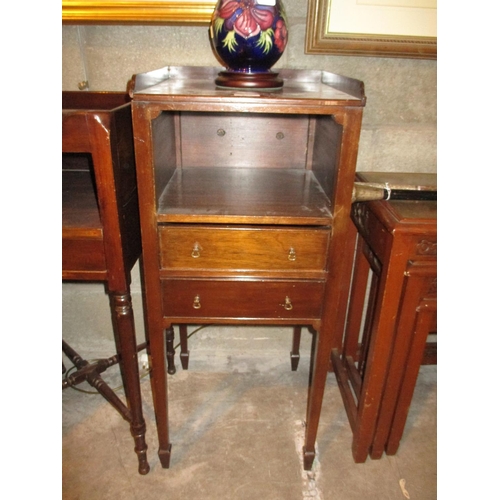 750 - Mahogany Gallery Top Bedside Table, 35cm