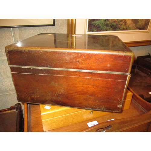 511 - Victorian Rosewood and Brass Vanity Case Containing Silver Top Jars and Bottles, Glasgow 1859