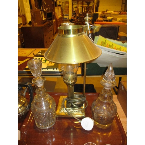 11 - Two Victorian Decanters and a Lamp